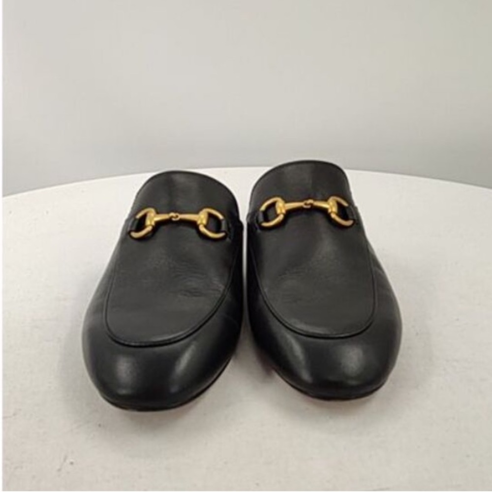 Quince Black Leather Horsebit Mule